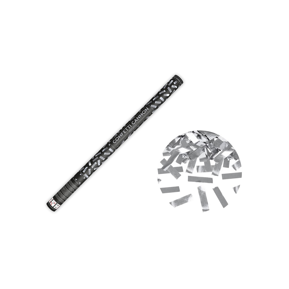 Canon à confettis - argent - 80cm