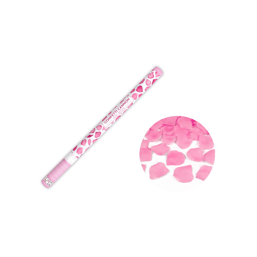 Canon à confettis avec pétales de rose - rose - 80cm