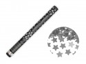 Canon à confettis avec étoiles - argent - 60cm
