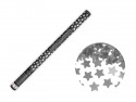 Canon à confettis avec étoiles - argent - 80cm