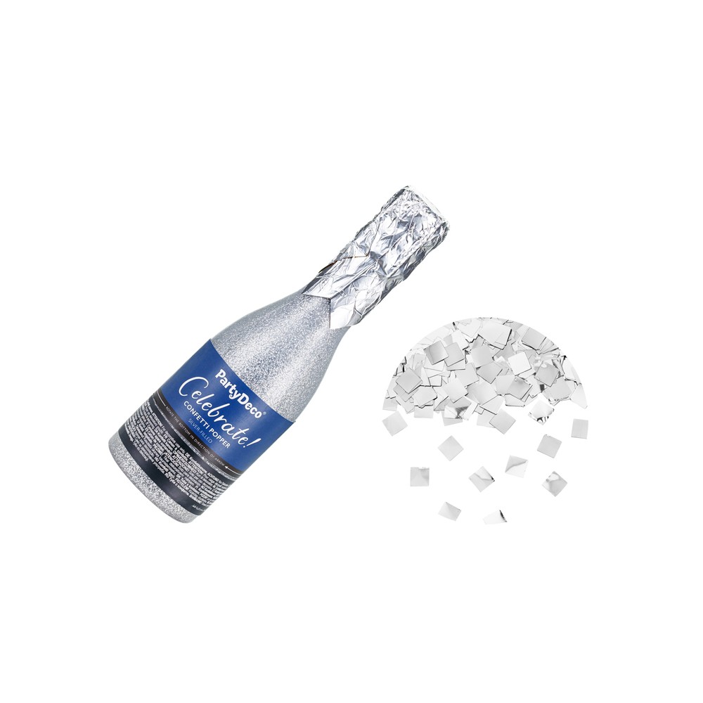 Canon à confettis Champagne - Argent - 20.5 cm