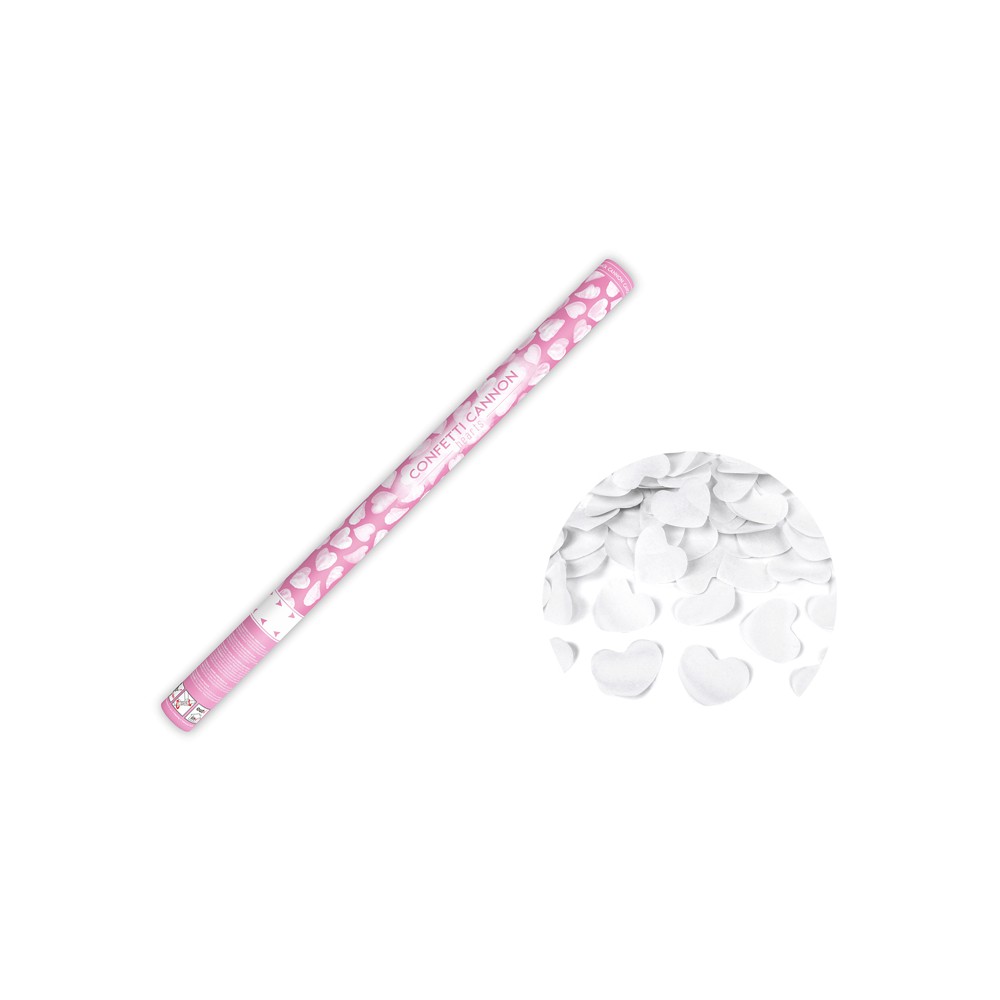 Canon à confettis avec - blanc - 80cm