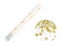 Baguette à confettis cœur blancs et dorés