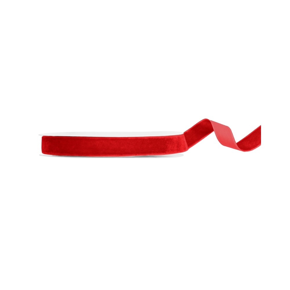 Ruban velours - rouge - 15mm/10m