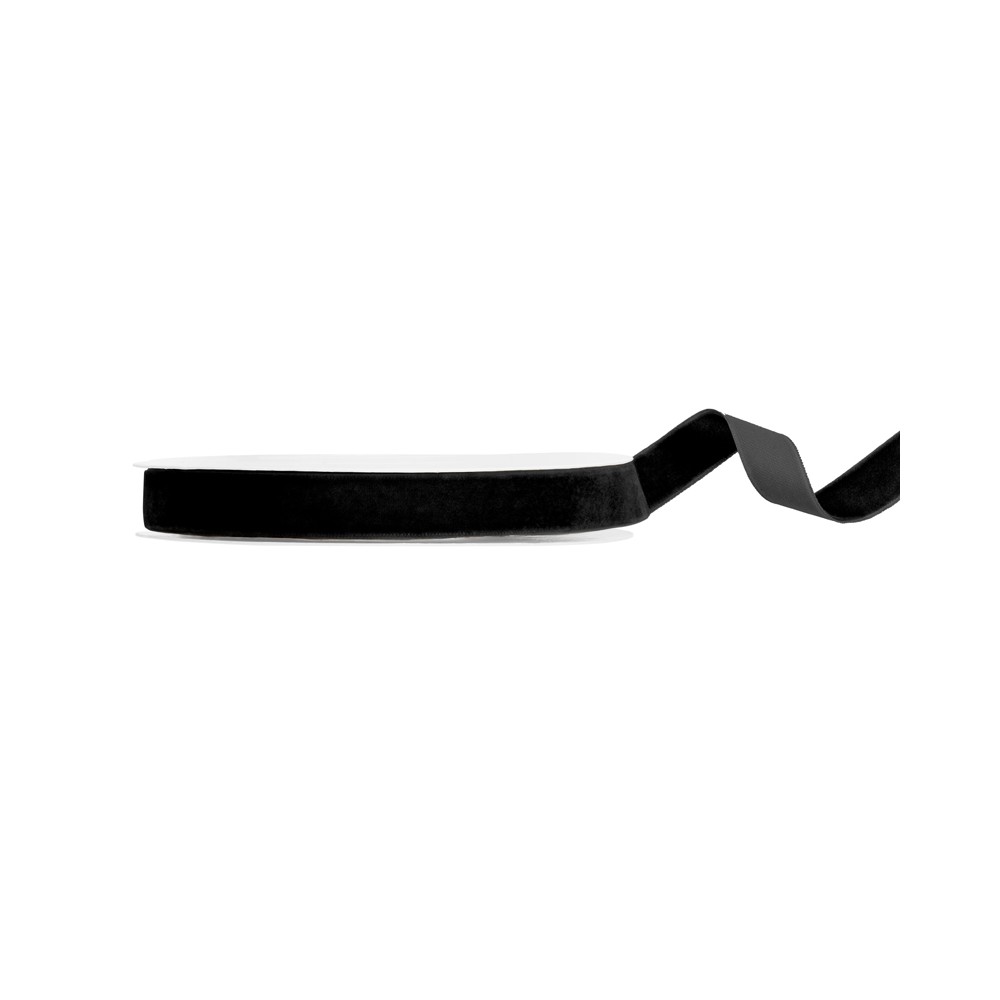 Ruban velours - noir - 15mm/10m