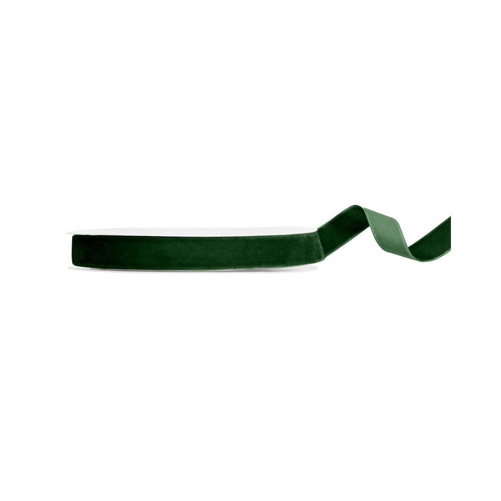 Ruban velours - vert bouteille - 15mm/10m