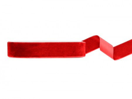 Ruban velours - rouge -...