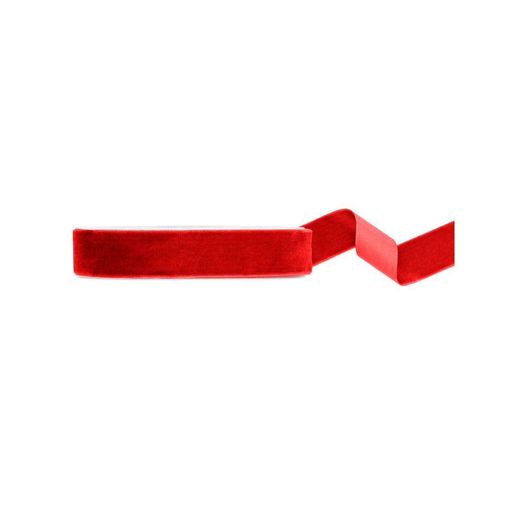 Ruban velours - rouge - 25mm/10m