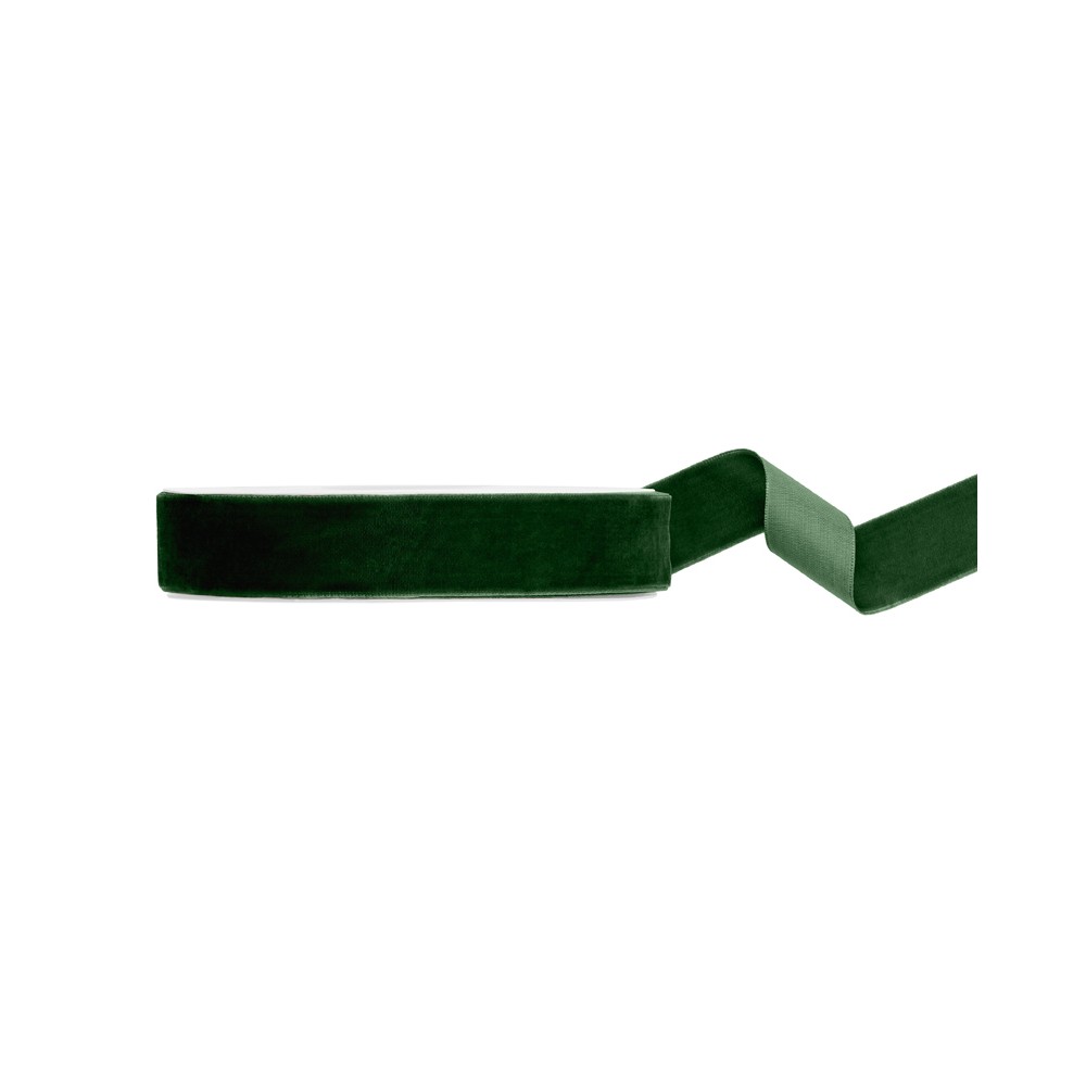 Ruban velours - vert bouteille - 25mm/10m