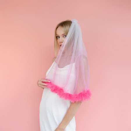Voile à franges - rose
