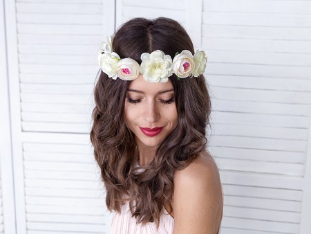 couronne de fleurs - blanc