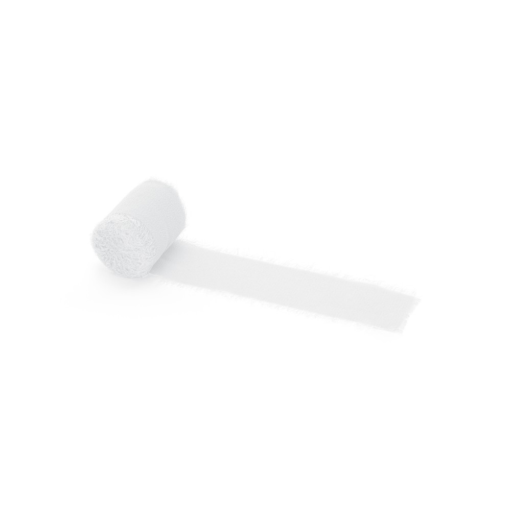3 Ruban mousseline - blanc - 40mm/5m