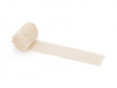 3 Ruban mousseline - beige...