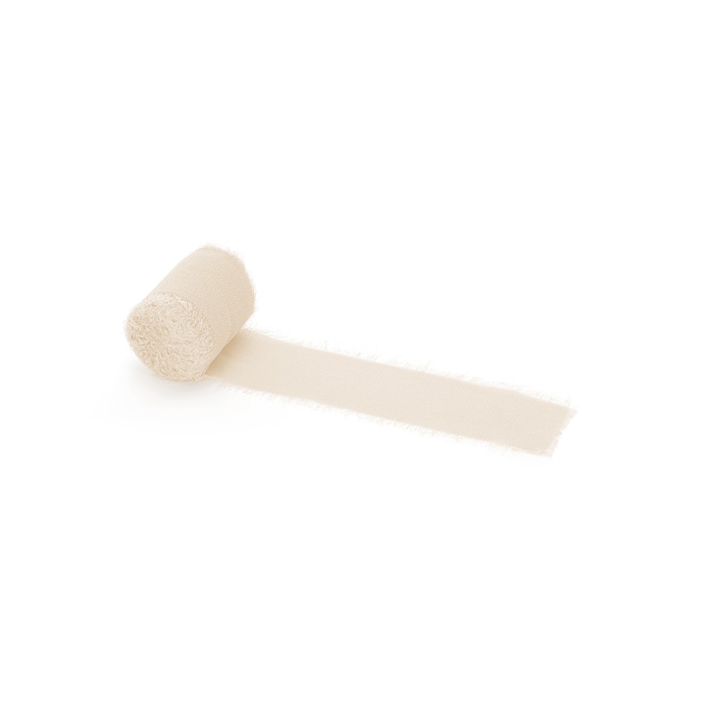 3 Ruban mousseline - beige clair - 40mm/5m