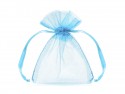 10 Sachets en organza - bleu - 10cm