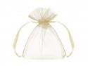 10 Sachets en organza - crème - 10cm