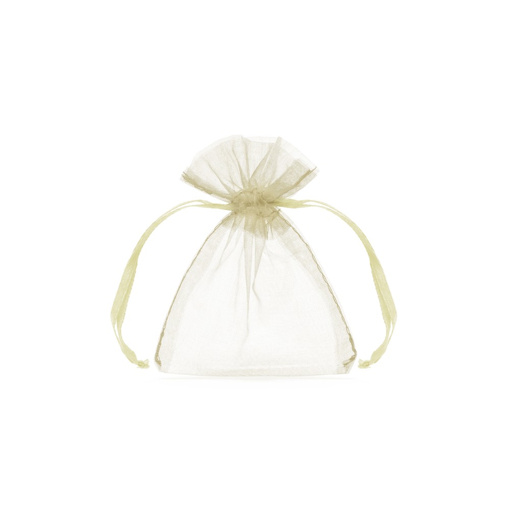 10 Sachets en organza - crème - 10cm