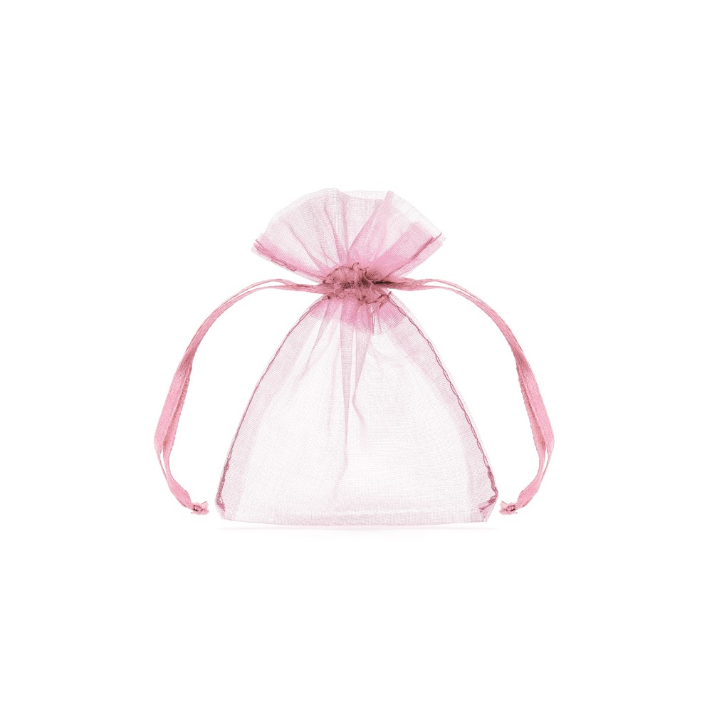 10 Sachets en organza - rose - 10cm