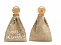 Sac en jute de Joyeux Noël - blanc