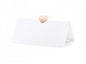 10 marque-places blancs "cœur rose gold"