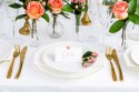 10 marque-places blancs "cœur rose gold"