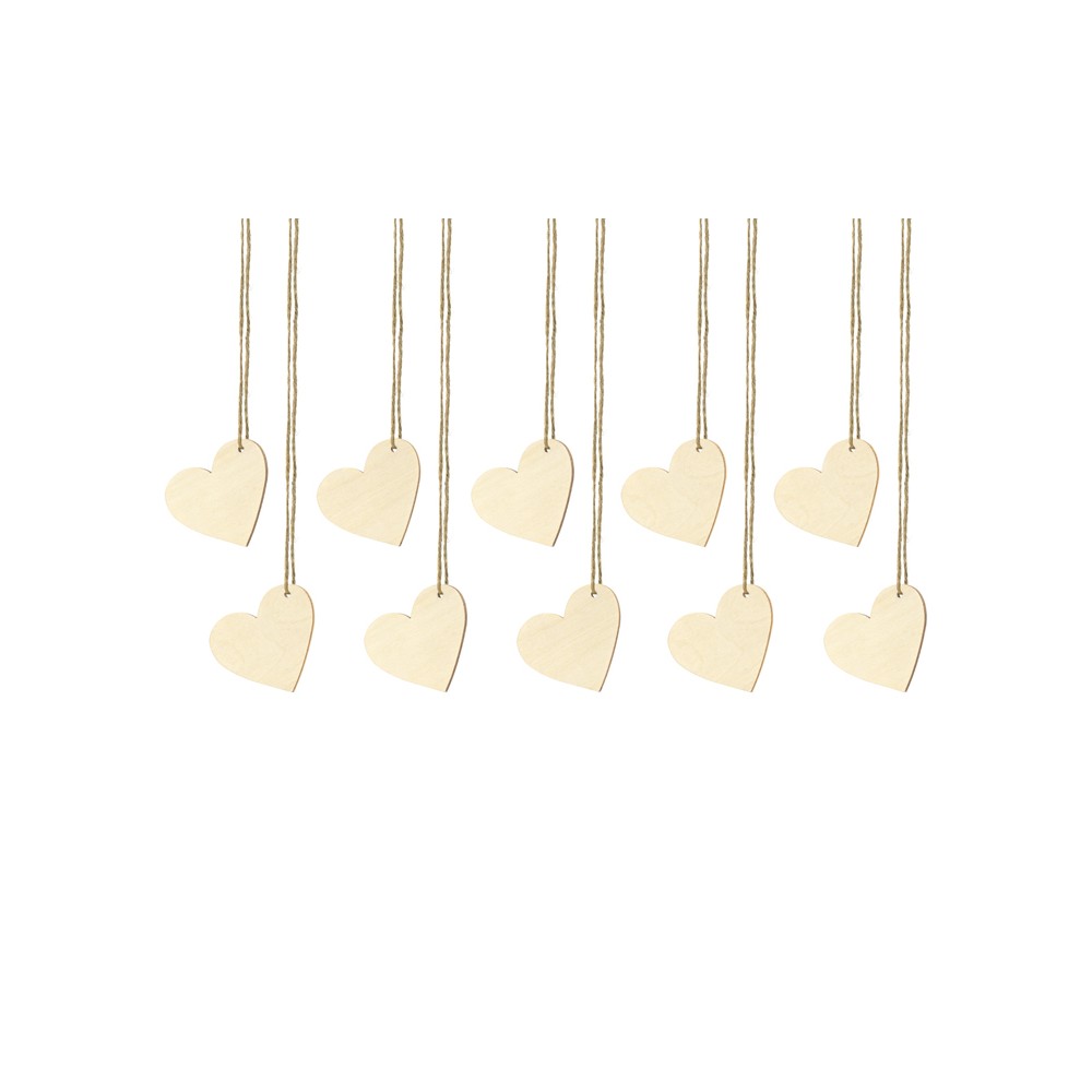 10 Marque -place de table en bois Hearts