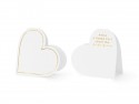 10 Cartes de table Coeurs - blanc
