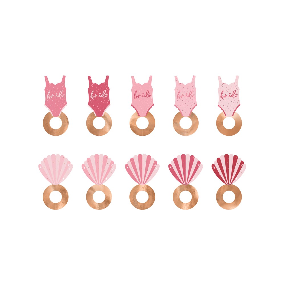 10 Marque -verres maillots de bain et coquillages