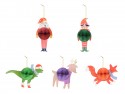 5 Lot de boules en papier - Personnages de Noël