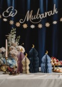 4 Décorations alvéolées en papier de soie "Eid Mubarak"
