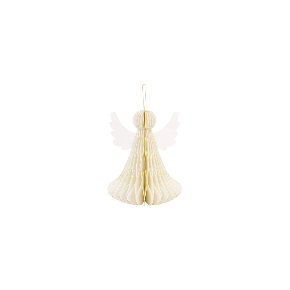 Décoration en papier honeycomb Ange - ivoire - 24 cm