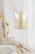 Décoration en papier honeycomb Ange - ivoire - 24 cm