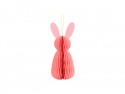Décoration en papier honeycomb Lapin - rose - 30 cm
