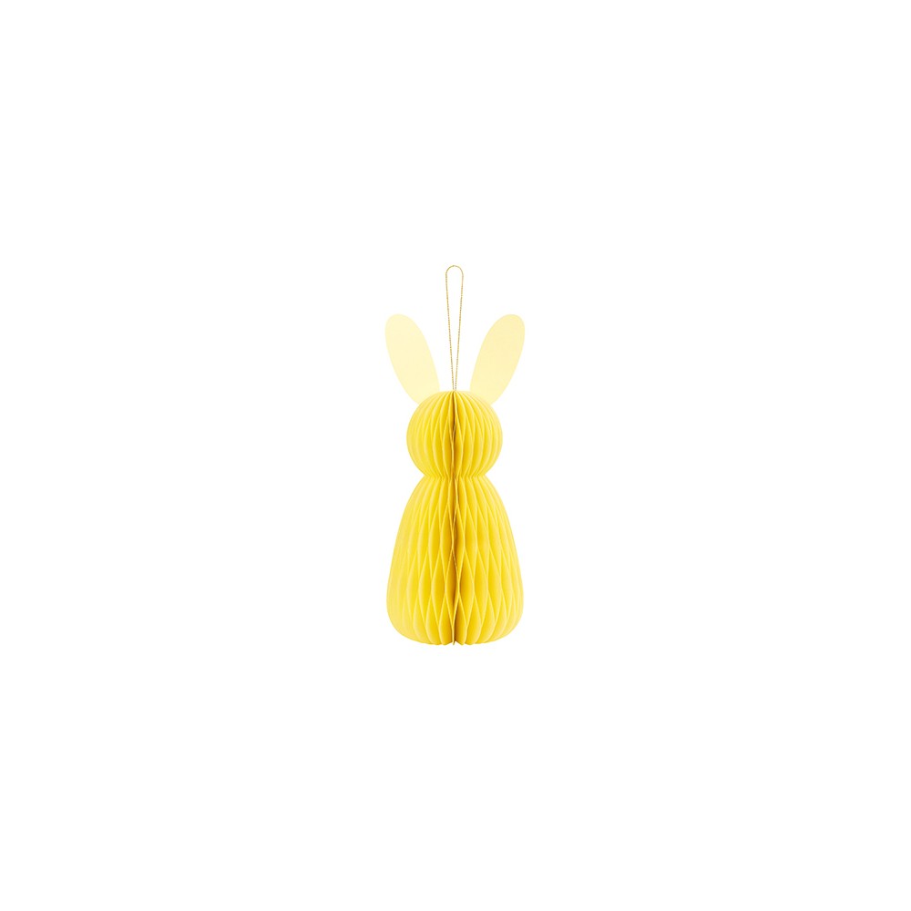 Décoration en papier honeycomb Lapin - jaune - 30 cm