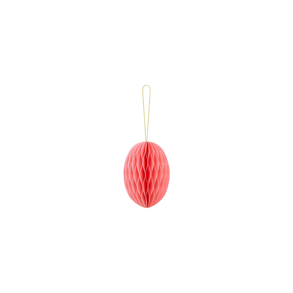 Décoration en papier honeycomb oeuf - rose - 12 cm