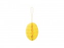 Décoration en papier honeycomb oeuf - jaune - 12 cm