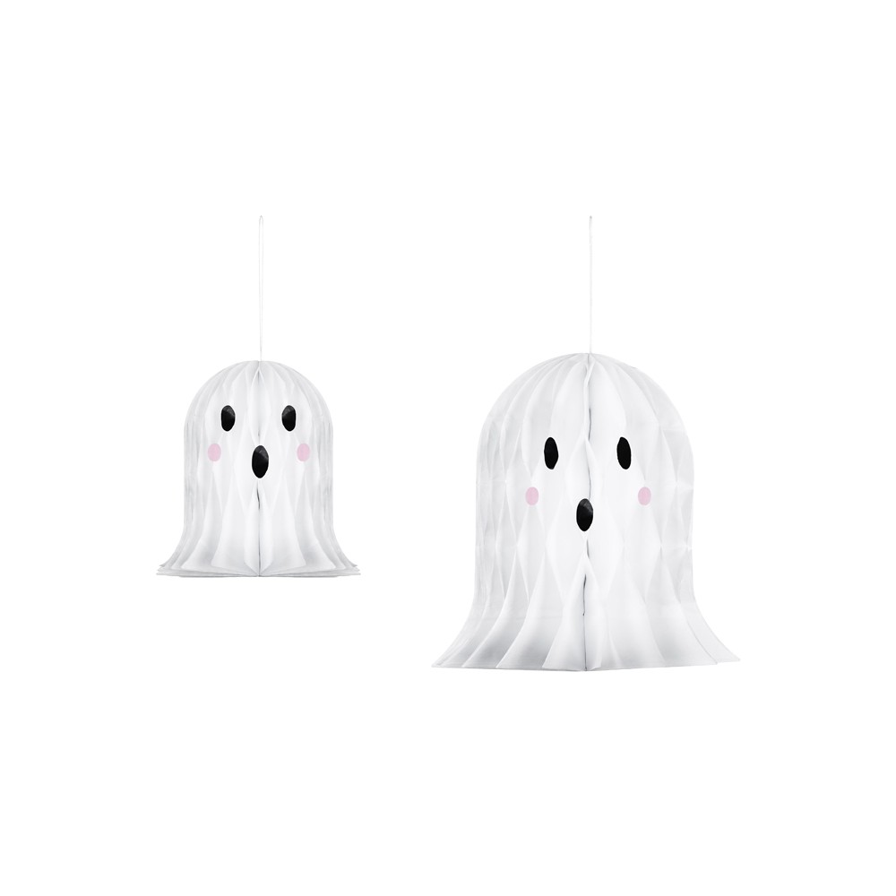 2 Décorations en papier fantôme - blanc