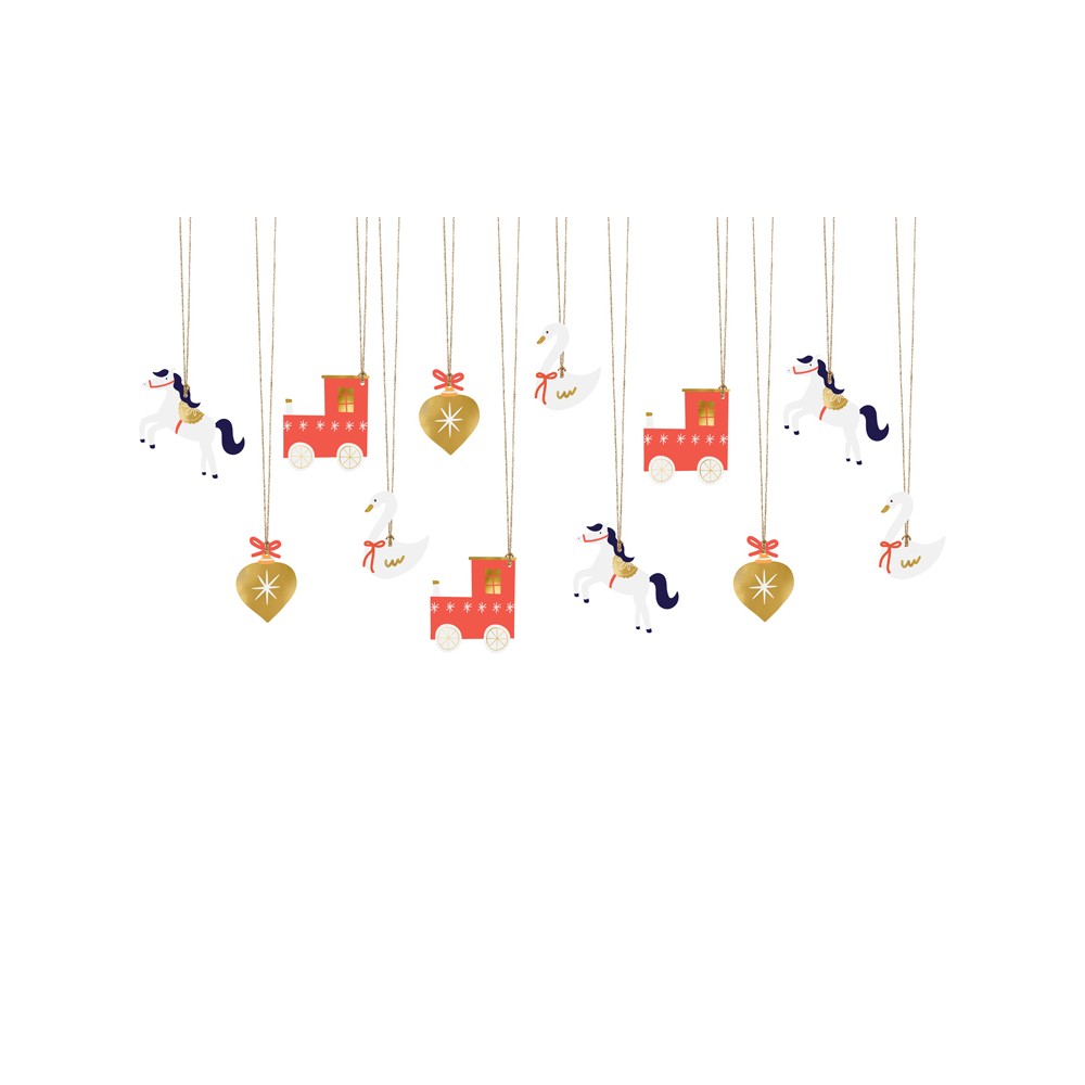 12 Etiquettes cadeaux Train