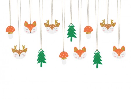 12 Etiquettes à cadeaux Forest