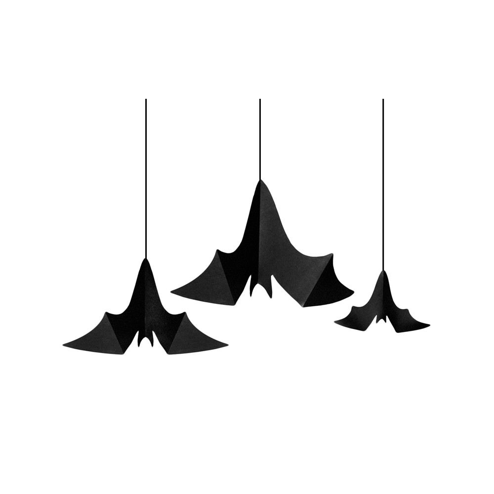 3 Suspensions Chauves -souris noires