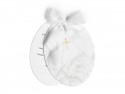 10 Invitations communion croix - blanc