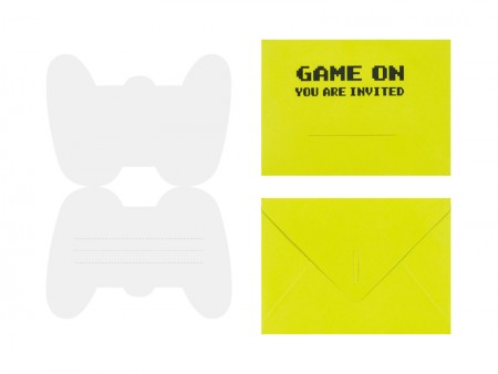 6 Invitations Manette de jeu