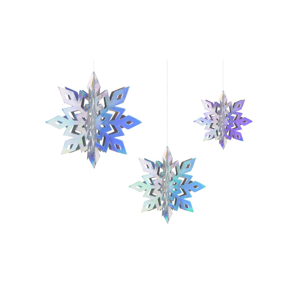 6 Décoration suspendue Flocons - iridescent