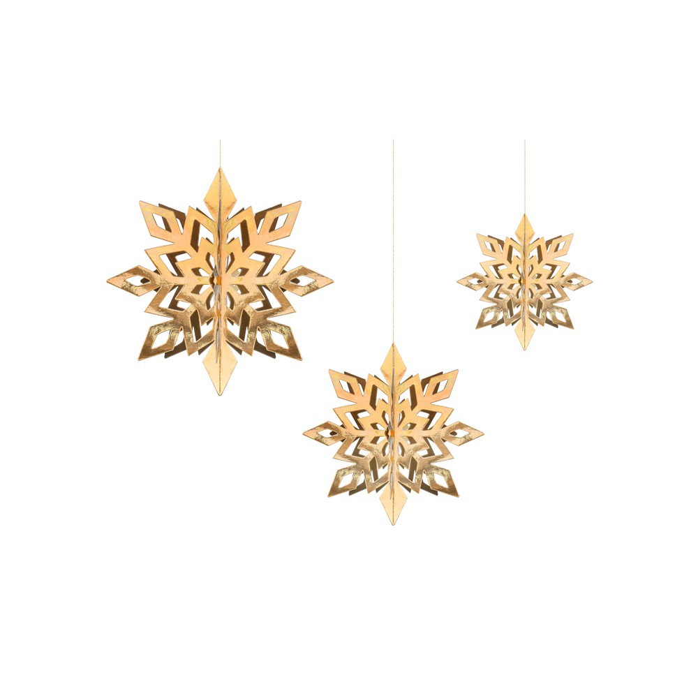 6 Décoration suspendue Flocons - or