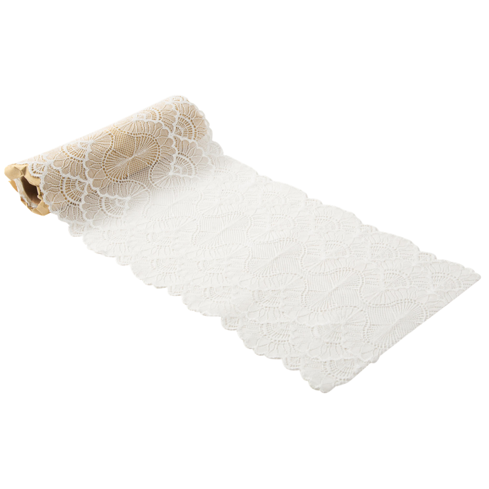 3m chemin de table en dentelle blanche - 18 cm