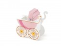 boîtes cadeaux en forme de poussette bébé rose