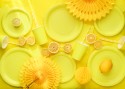 Rosettes décoratives, jaune, 20-30cm