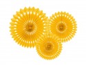 Rosettes décoratives, jaune, 20-30cm