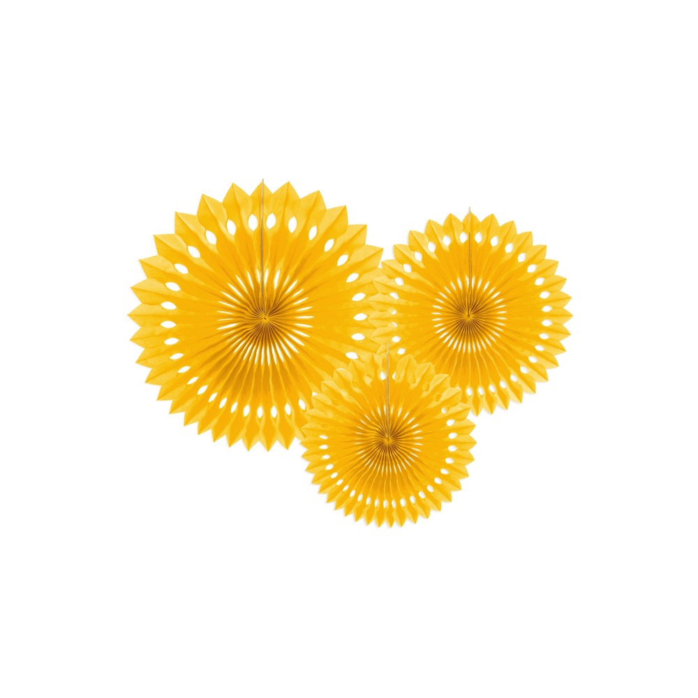 Rosettes décoratives, jaune, 20-30cm