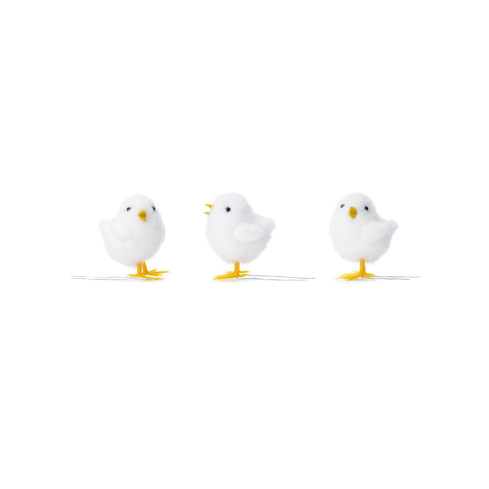 9 Poussins de Pâques, blanc, 7 cm
